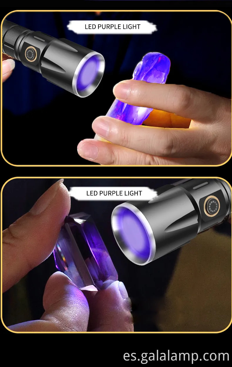 Linterna UV USB portátil para detectar dinero falsificado